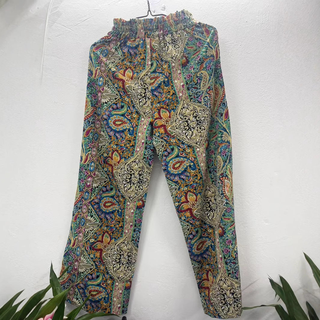 Bohemia Print Fashion Women's Wide-legged Pants
