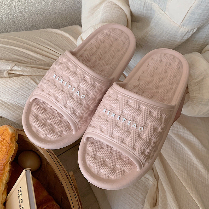 Women's Woven Plaid Soft Bottom Slippers