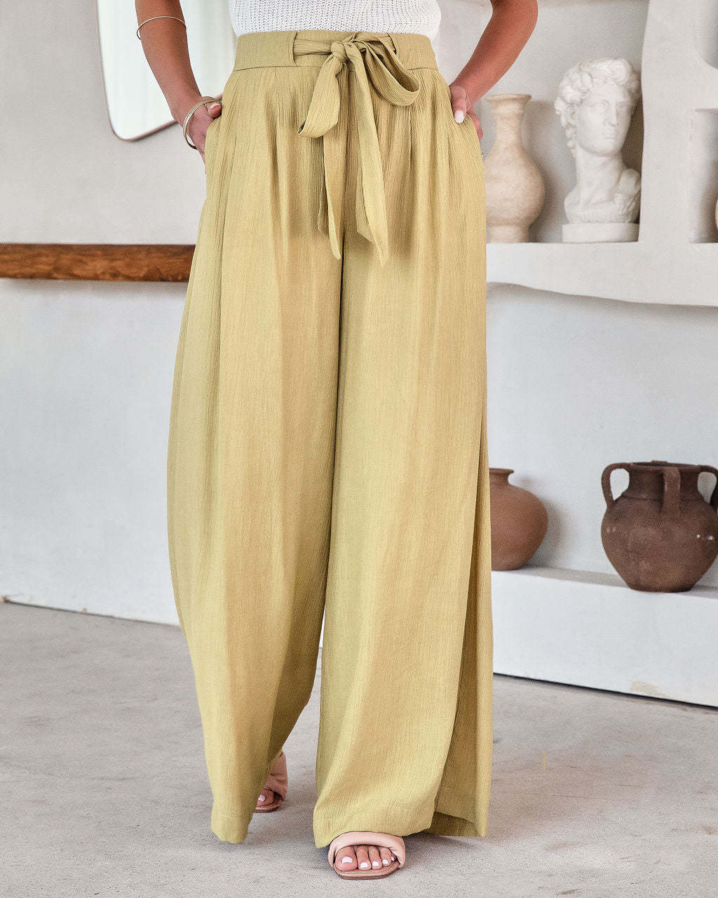 Relaxed Fit High-Waist Trousers