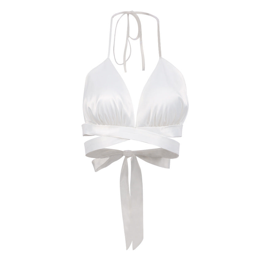 Graceful Satin Tie-Up Trouser Set