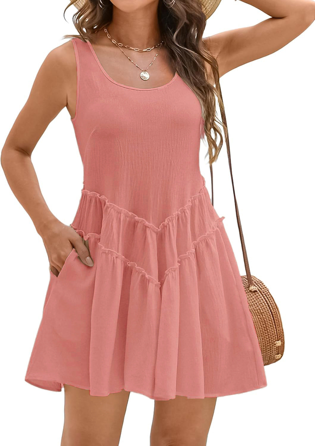 Elegant Beach Sun Protection Skirt U-collar V-shaped