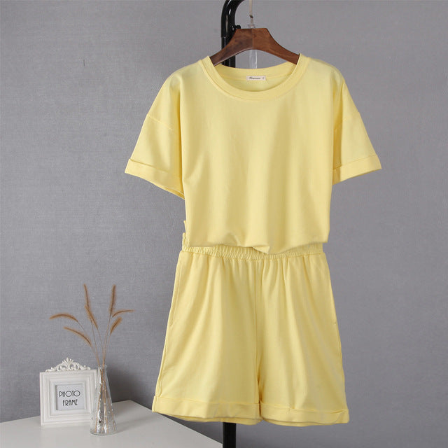 Hirsionsan Summer Cotton Sets Women Casual Two Pieces Short Delivery 7-12 days