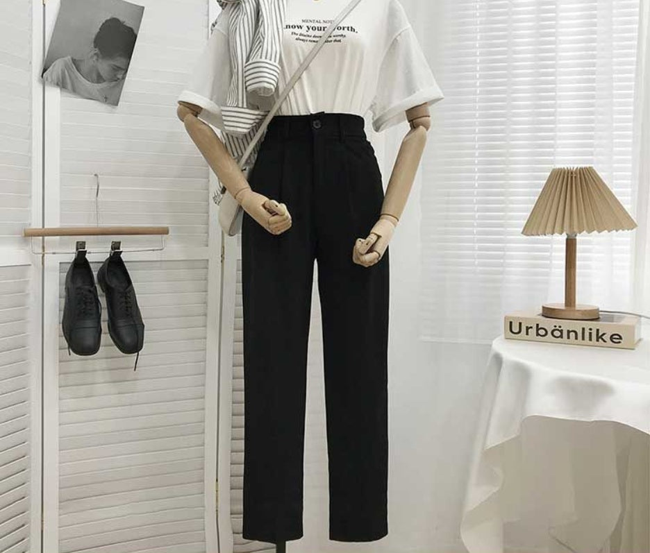 Elegant High-Waist Slim Fit Trousers