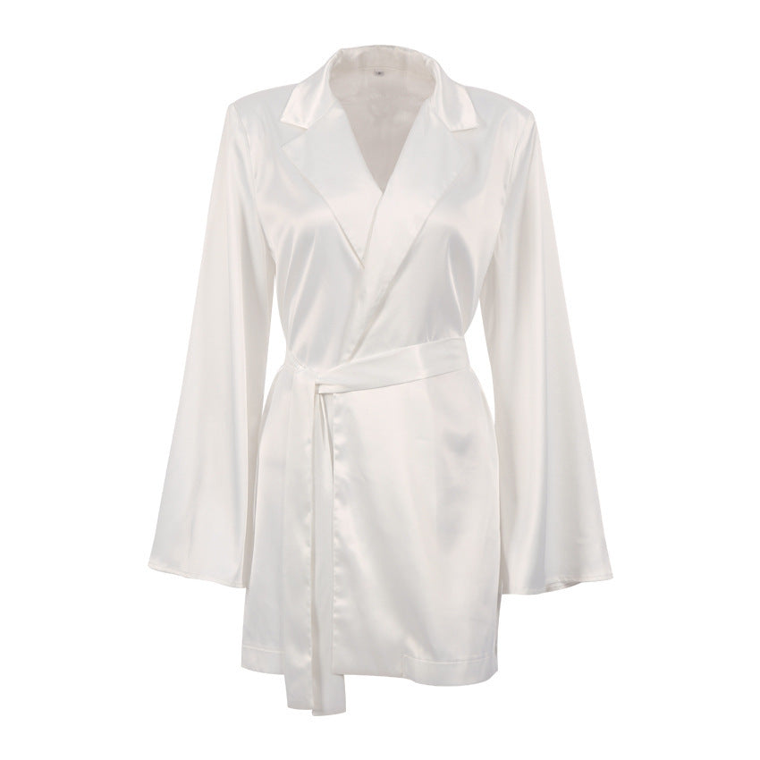 Graceful Satin Tie-Up Trouser Set