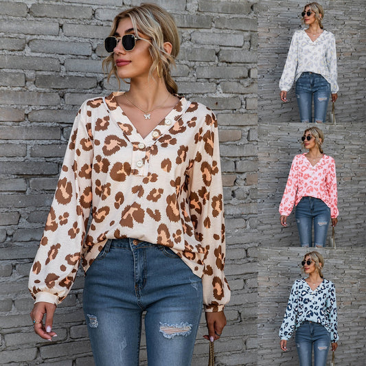 Wild Chic V-Neck Long Sleeve Top