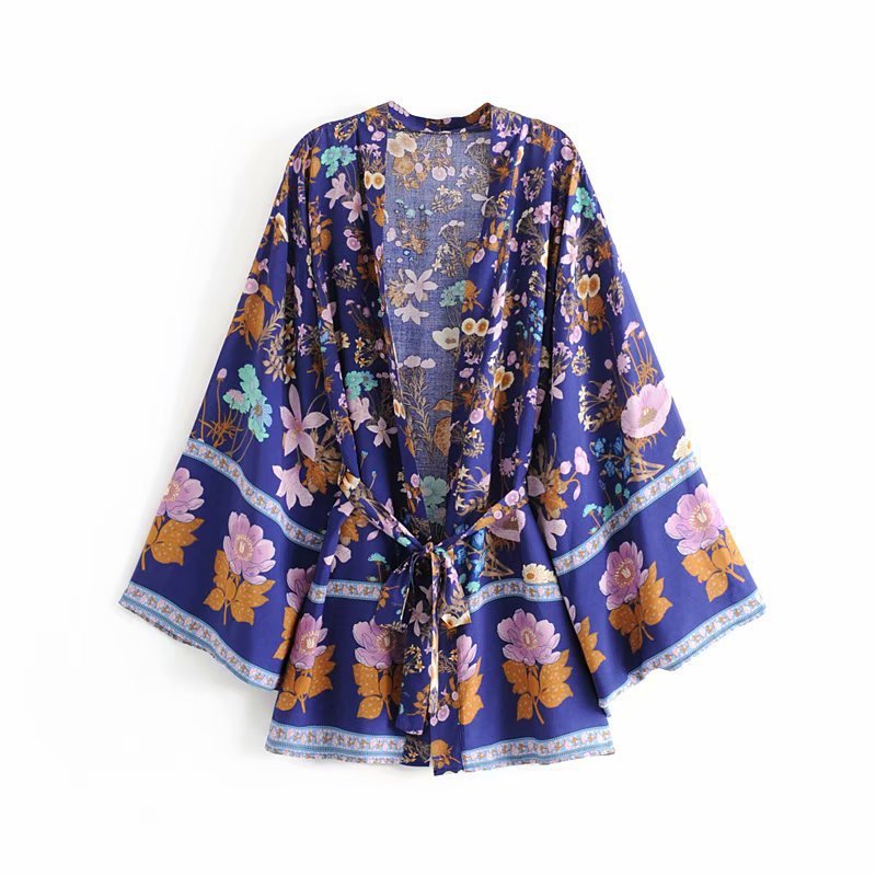 Women's Bohemian V-neck print dress
