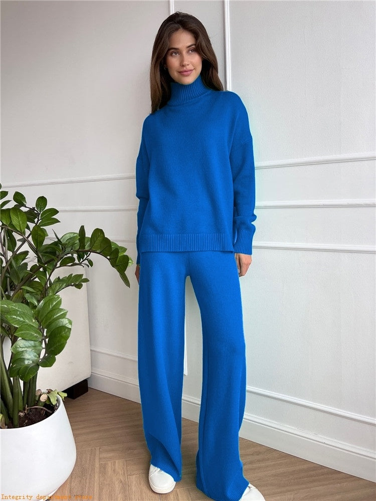 Loose Casual Knitted Wool Trousers Two-piece Set