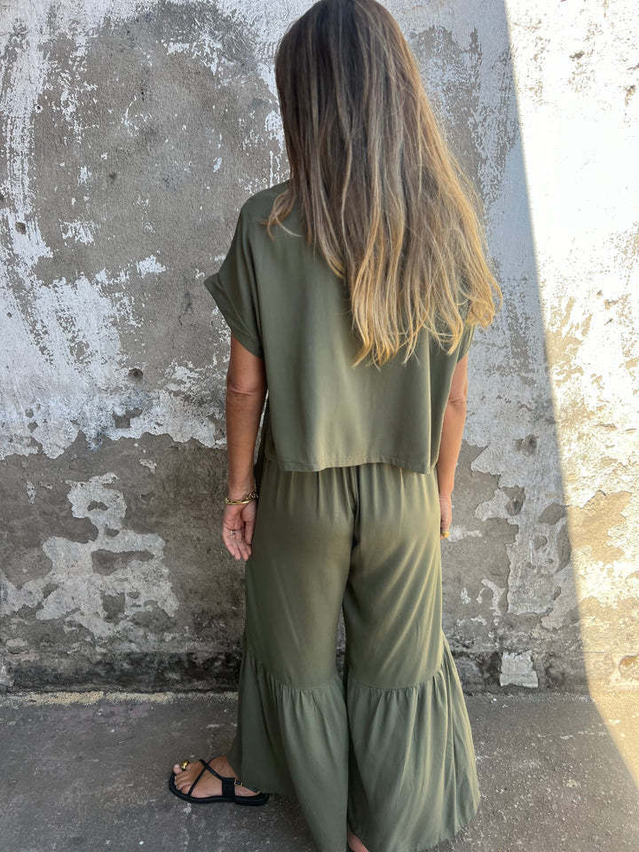 Effortless Pullover & Wide-Leg Pants summer Set