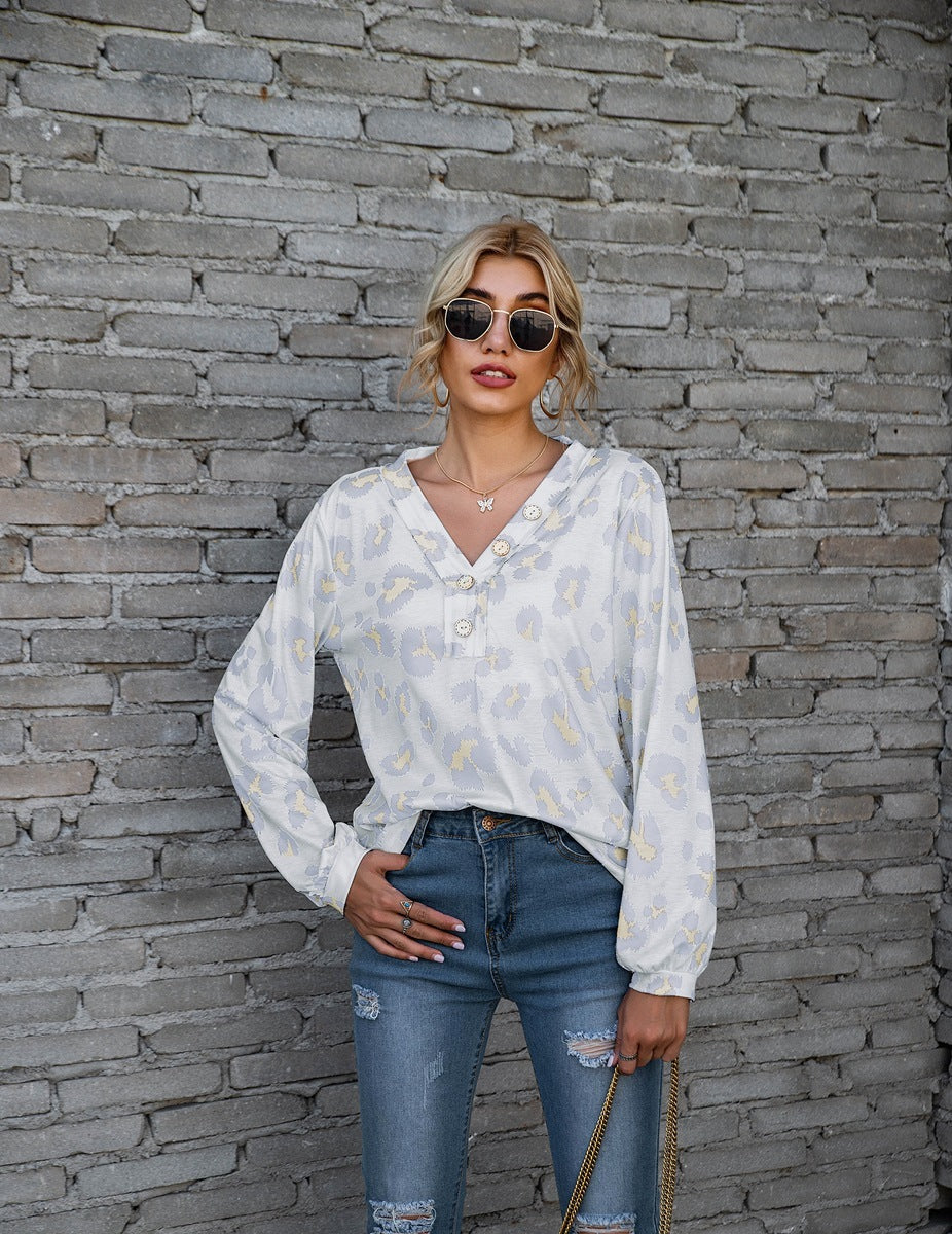 Wild Chic V-Neck Long Sleeve Top