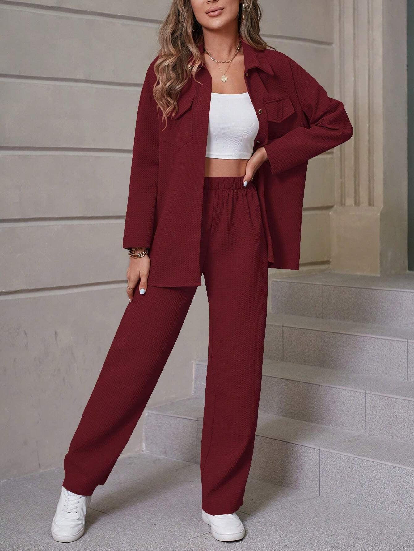 Lapel Cardigan Casual Suit Women Delivery 7-12 days