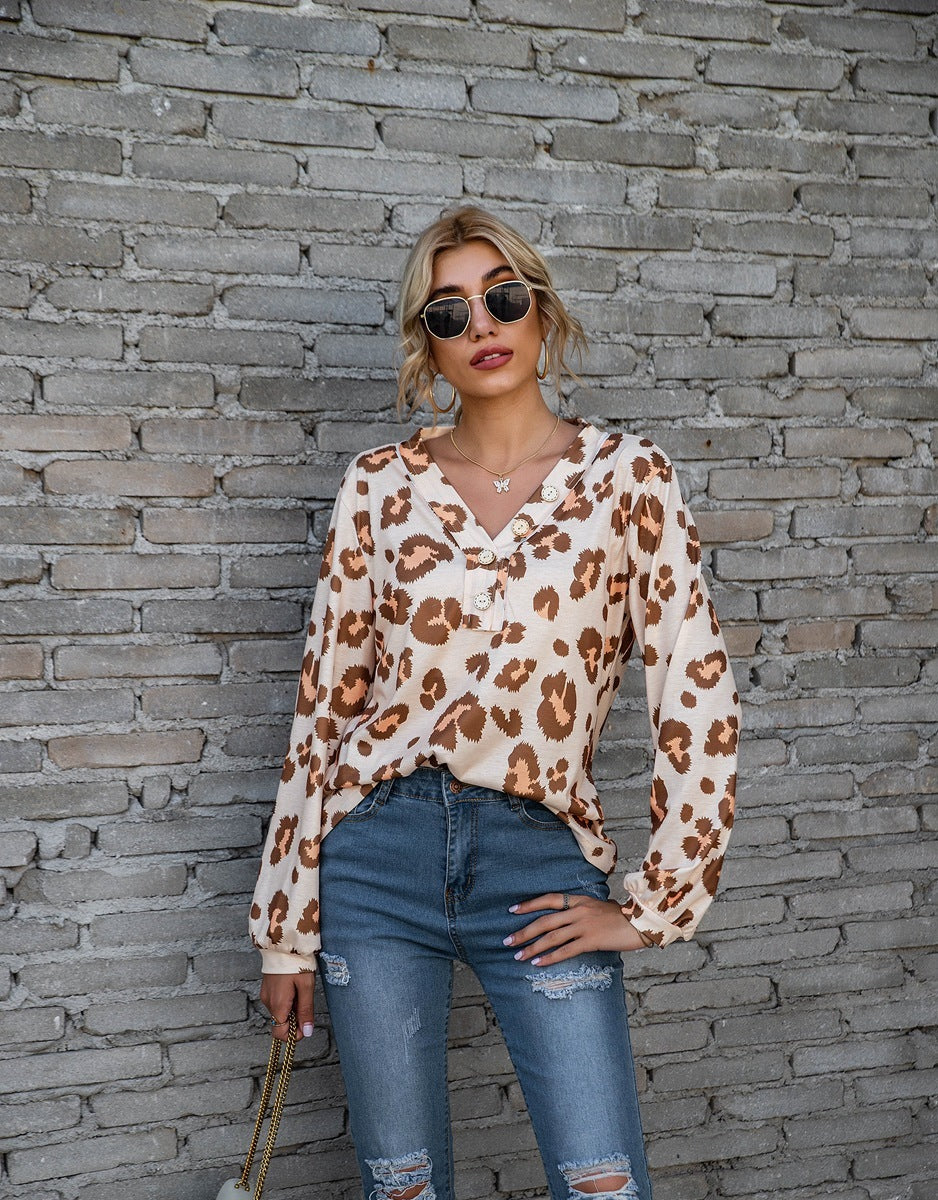 Wild Chic V-Neck Long Sleeve Top