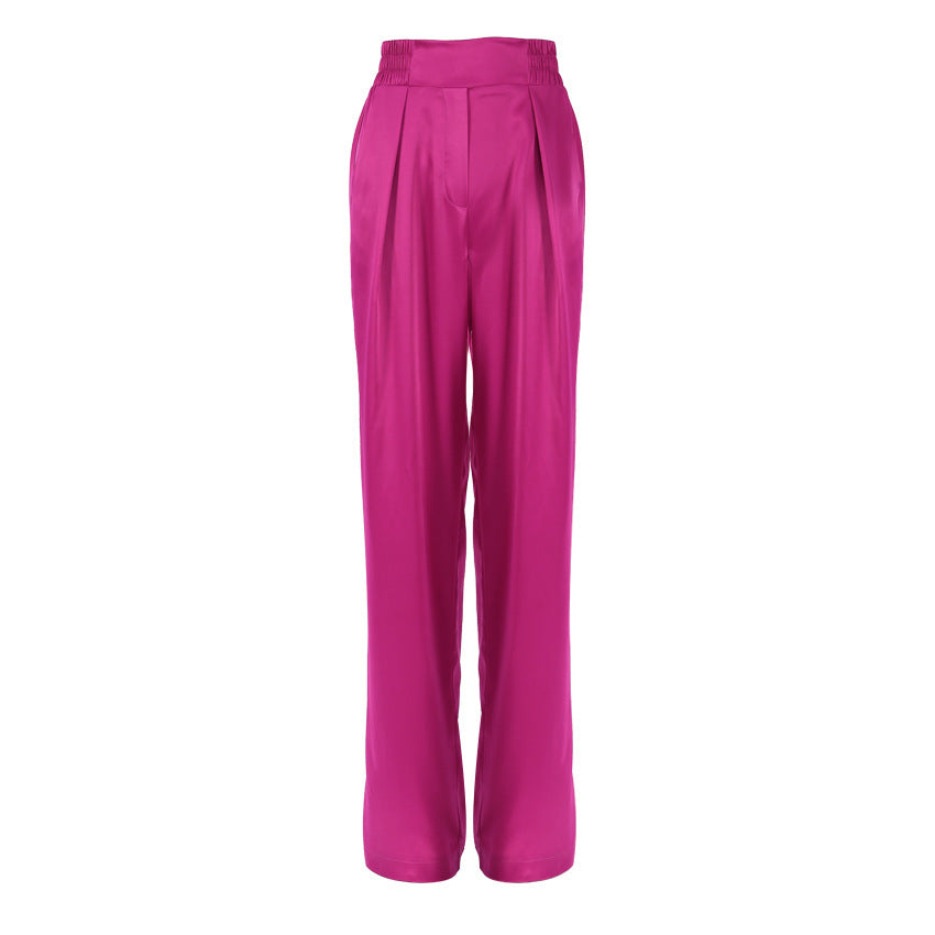 Graceful Satin Tie-Up Trouser Set