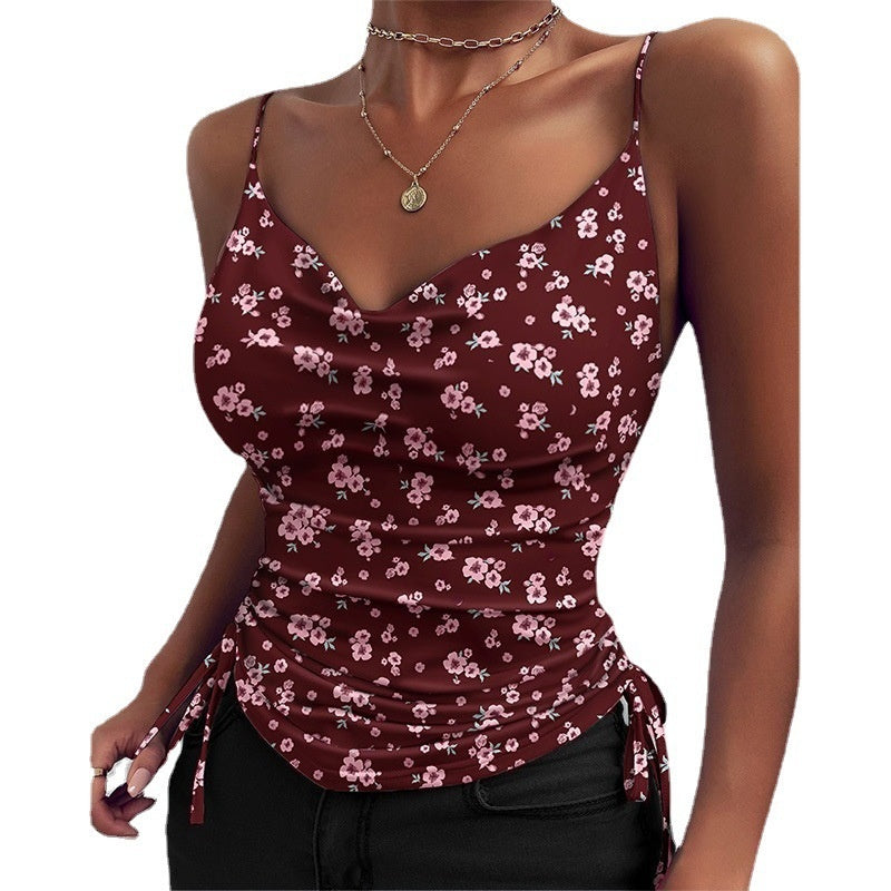 Spaghetti Strap Tops V-neck Camisole Shirts Women Summer Clothes Delivery 7-12 days