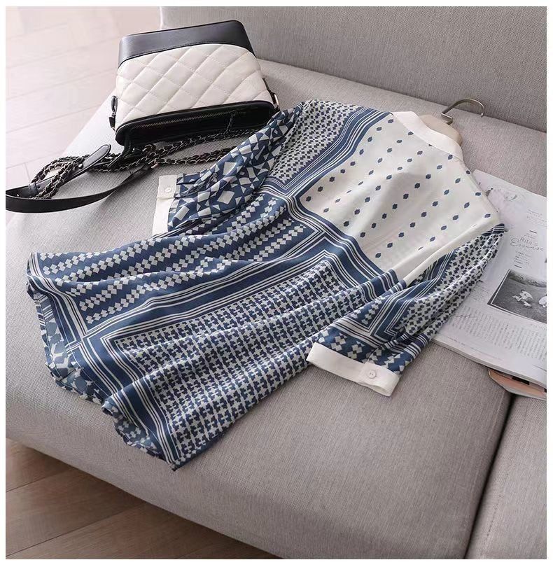 Women's Stand Collar Fashion Printed Shirt