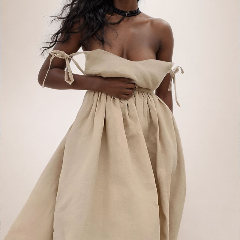 Elegant Backless High-Waist Maxi Dress