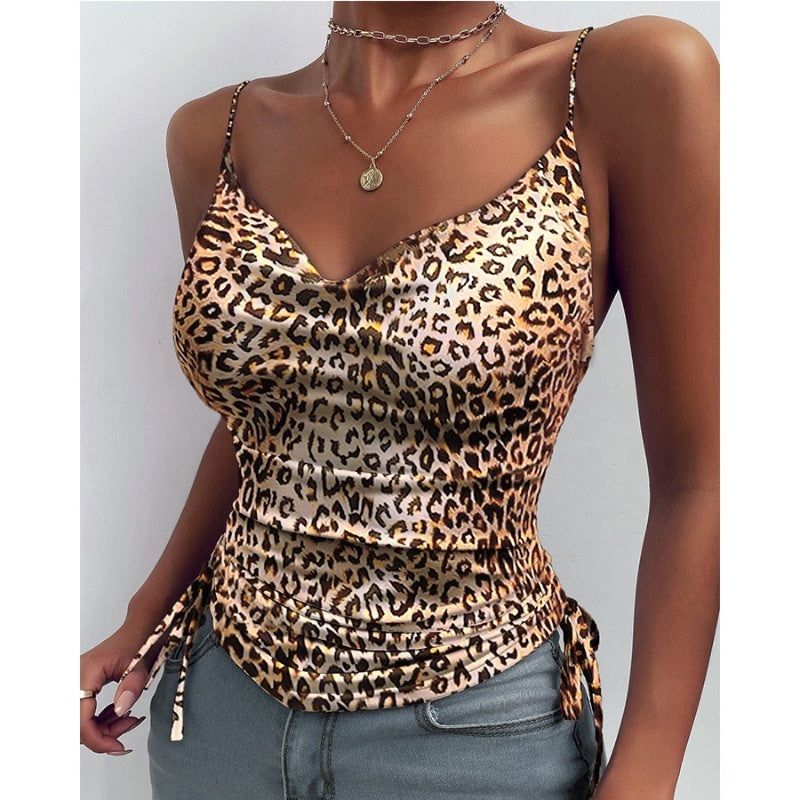 Spaghetti Strap Tops V-neck Camisole Shirts Women Summer Clothes Delivery 7-12 days