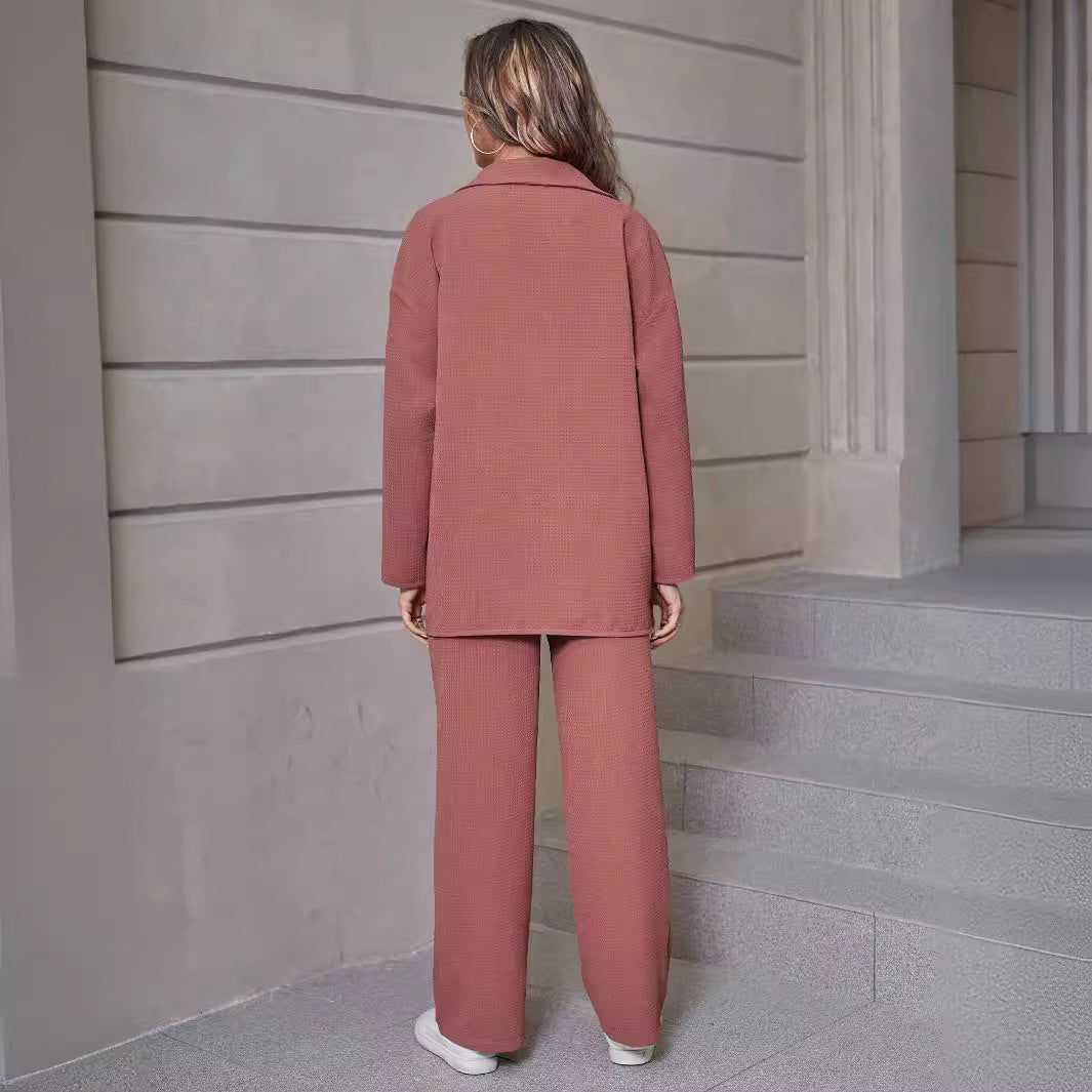 Lapel Cardigan Casual Suit Women Delivery 7-12 days