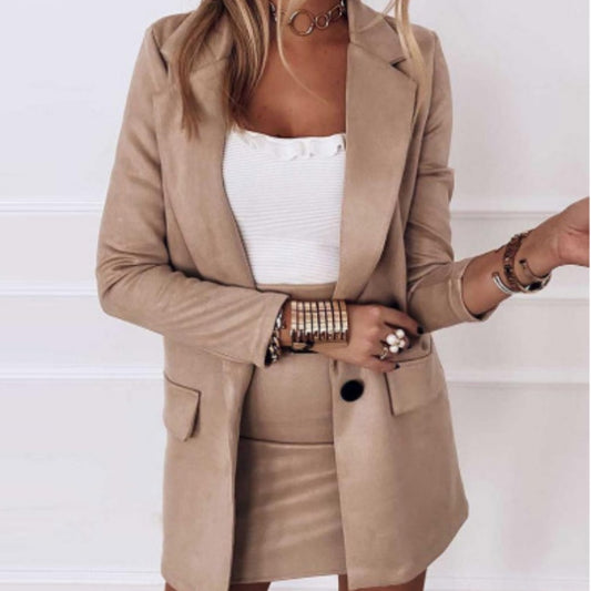 Refined Long Sleeve Pencil Suit