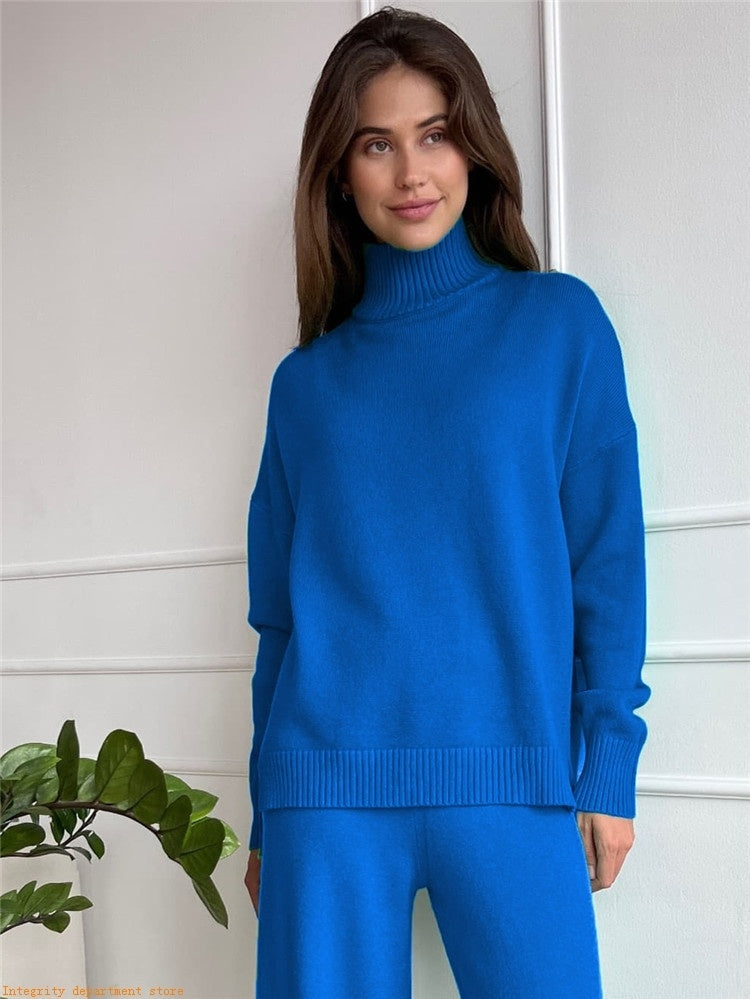 Loose Casual Knitted Wool Trousers Two-piece Set