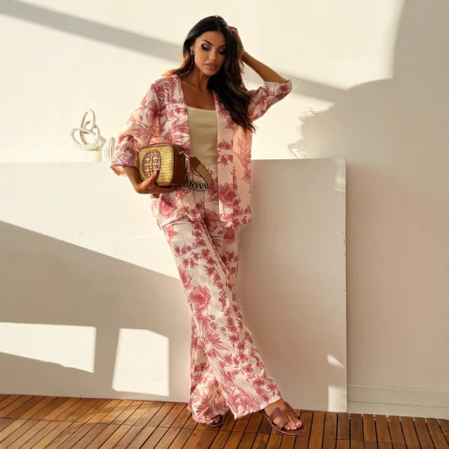 Women's Clothing Printed Long-sleeved Top Suit Fashion Delivery 7-12 days