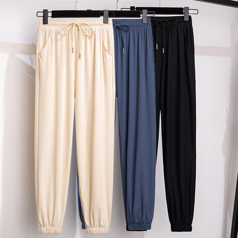Lightweight High-Rise Silk Trousers