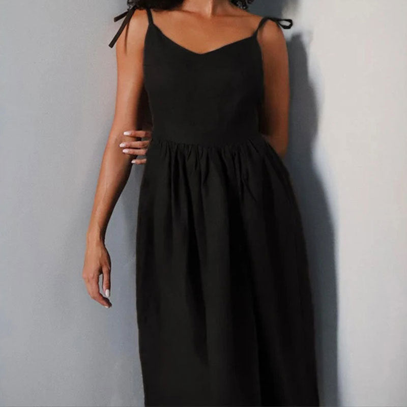 Elegant Backless High-Waist Maxi Dress
