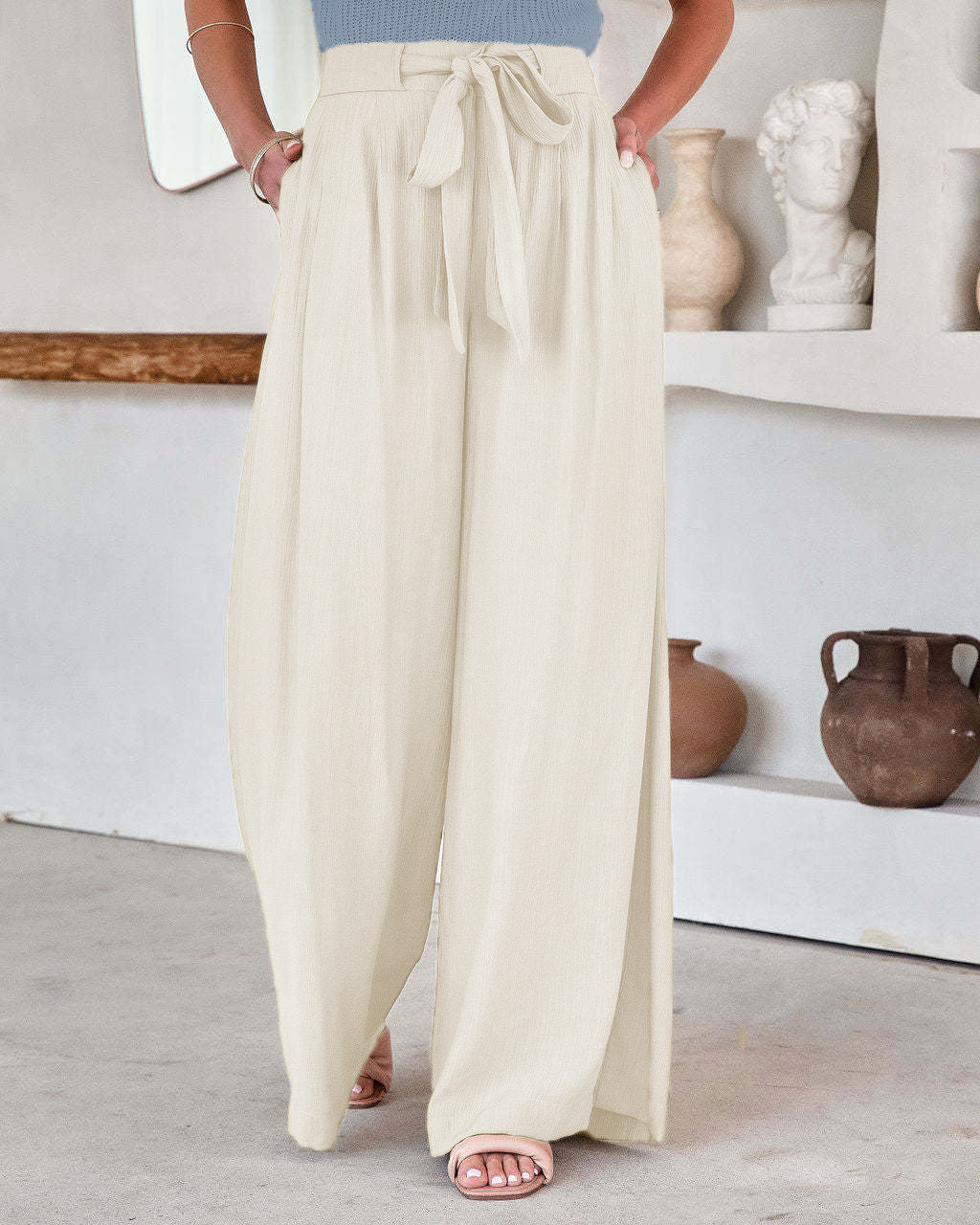 Relaxed Fit High-Waist Trousers