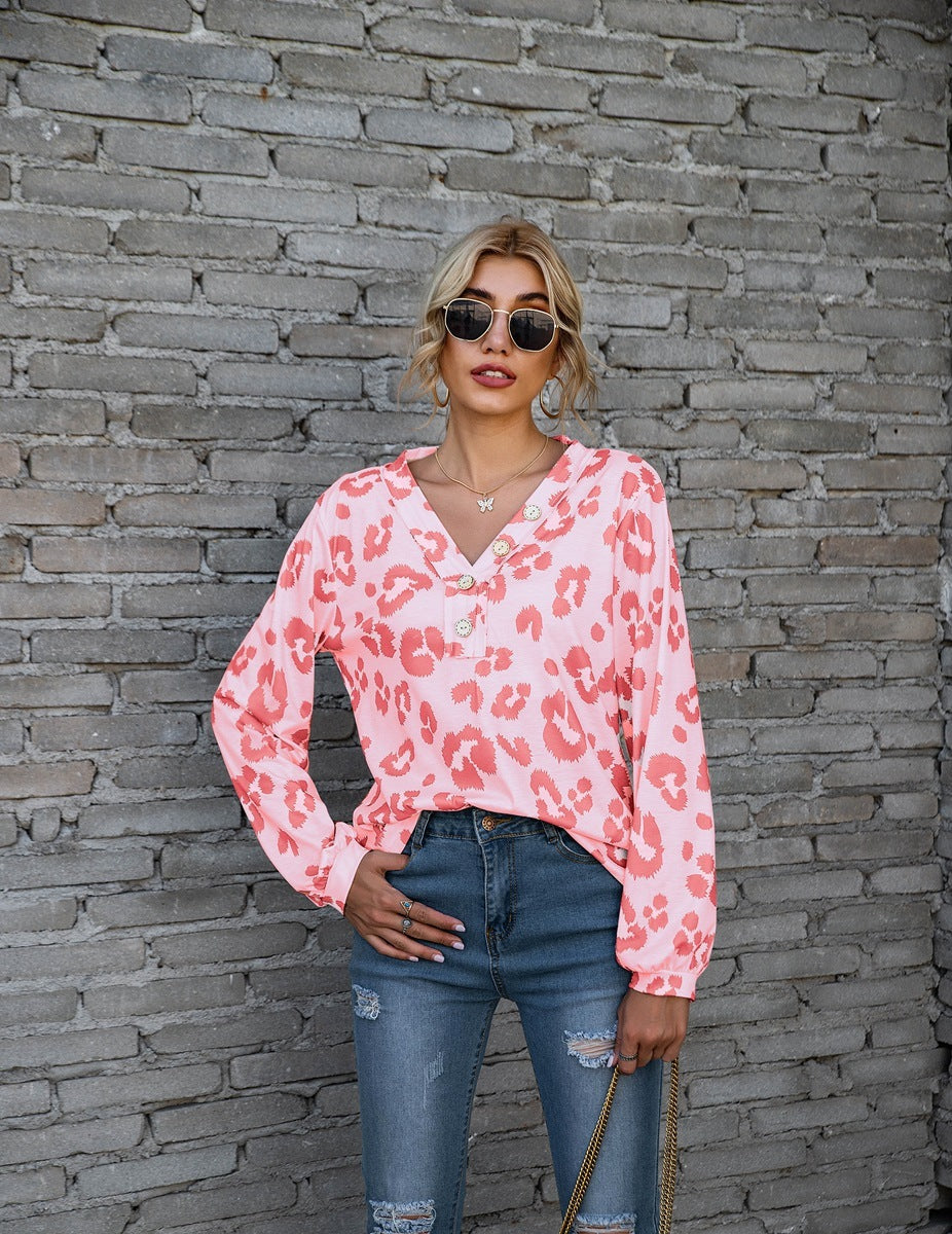 Wild Chic V-Neck Long Sleeve Top