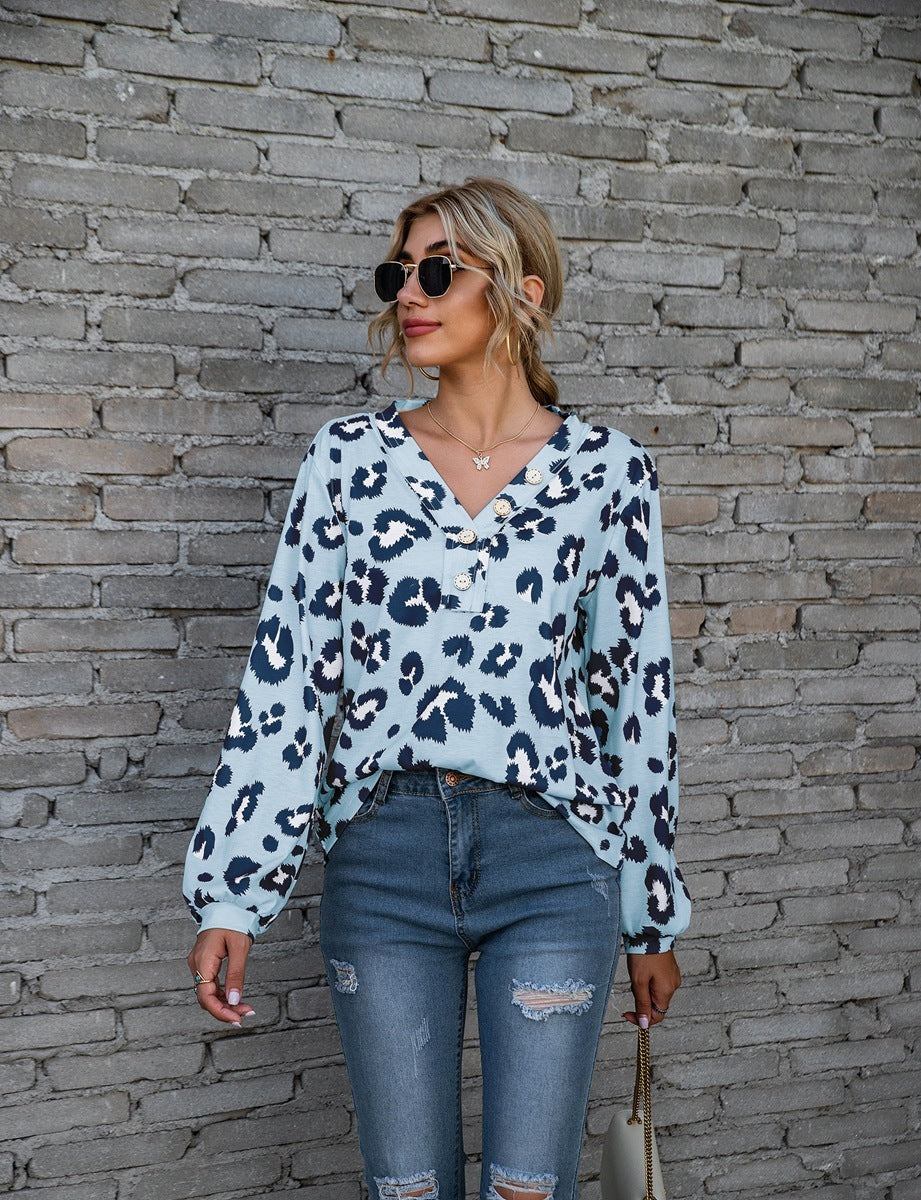 Wild Chic V-Neck Long Sleeve Top