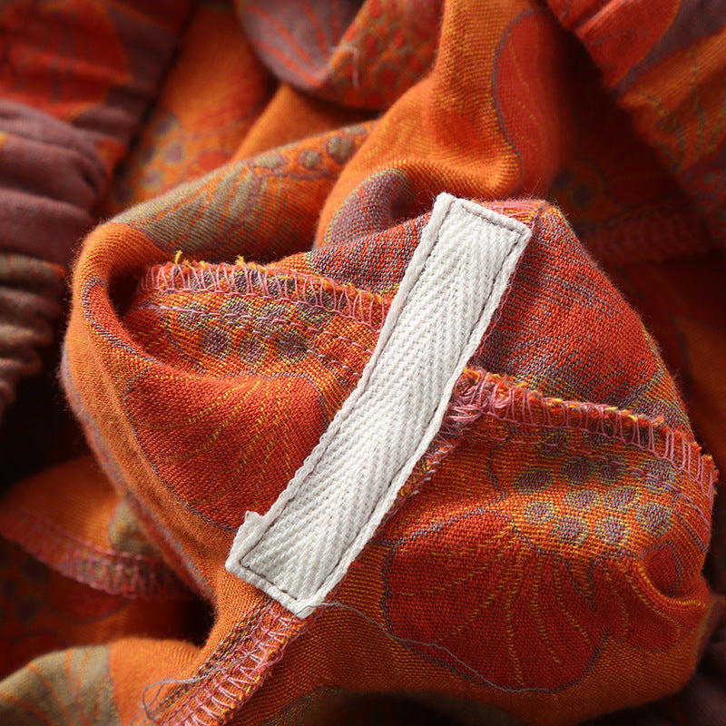 New Summer Retro Jacquard Shorts Thin Cotton Double Side Pocket Home Pants