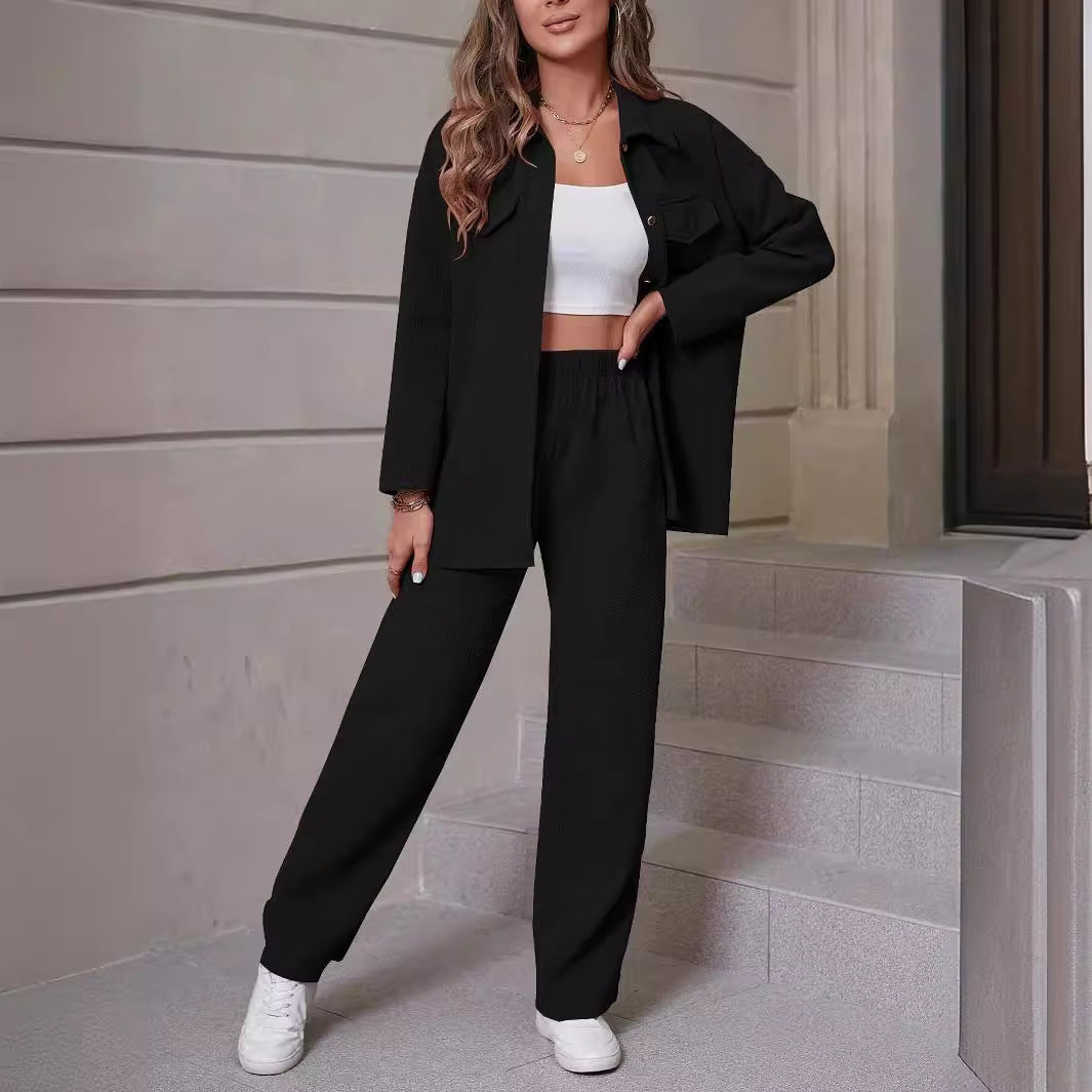 Lapel Cardigan Casual Suit Women Delivery 7-12 days