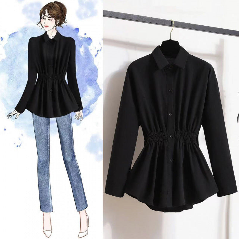 Women's Long Sleeve Casual Fat Hiding Top